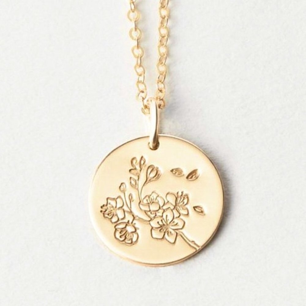 Cherry Blossom March Flower Japanese Necklace - Picture 7 of 15
